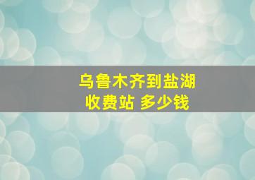 乌鲁木齐到盐湖收费站 多少钱